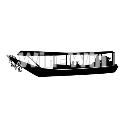 バンコクのボートのシルエット素材 W-029097