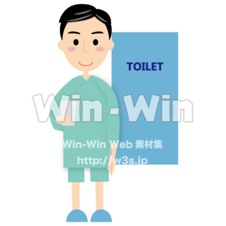 人間ドッグをする中年（健康診断）のCG・イラスト素材 W-029849