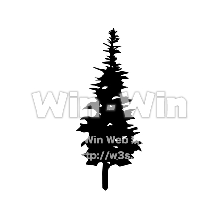 樹木のシルエット素材 W-028292