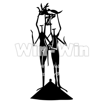 カマキリ像のシルエット素材 W-029745