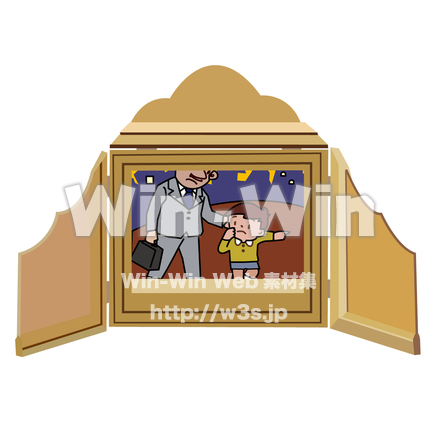 紙芝居（フレーム）のCG・イラスト素材 W-029521