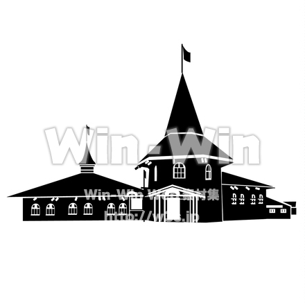 サンタクロース村のシルエット素材 W-028358