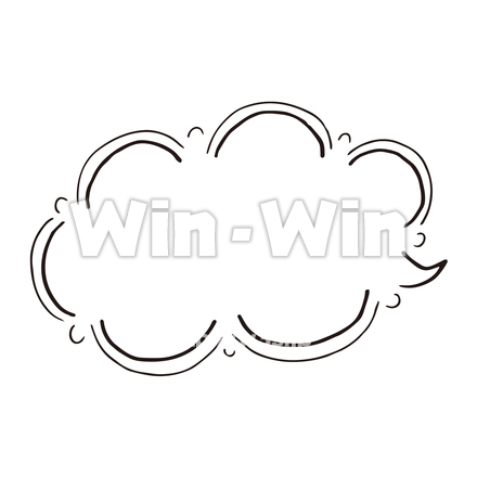 ふきだし（雲）のシルエット素材 W-029322