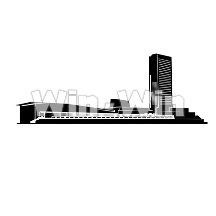 朱鷺メッセのシルエット素材 W-029078