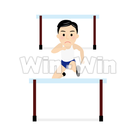 ハードル選手のCG・イラスト素材 W-028305