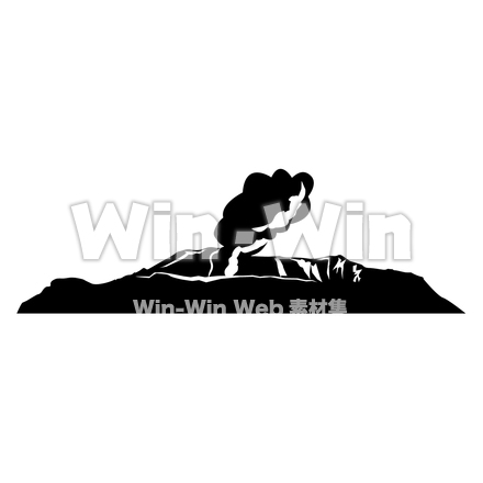 阿蘇山のシルエット素材 W-028718