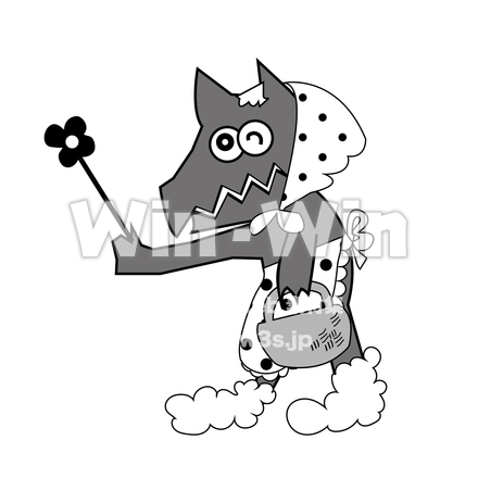 羊のママのつもり狼のシルエット素材 W-029416