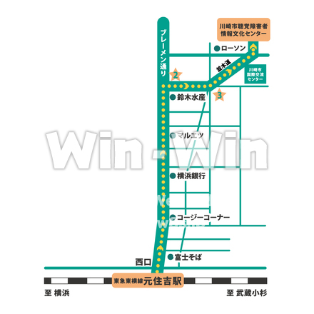 川崎市聴覚障害者情報文化センター_地図のCG・イラスト素材 W-028626