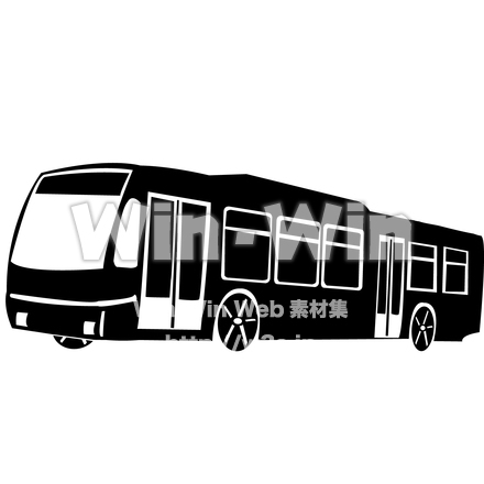 バスのシルエット素材 W-028293