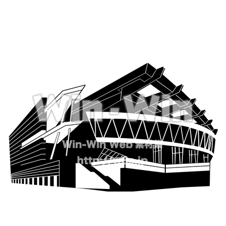 さいたまアリーナのシルエット素材 W-029818