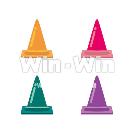 三角コーンのCG・イラスト素材 W-028233