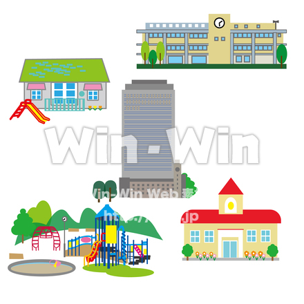 公共施設５種のCG・イラスト素材 W-029951