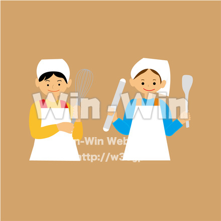 調理器具を持った女の子のCG・イラスト素材 W-028504