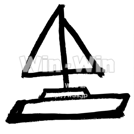 ヨットイラストのシルエット素材 W-028177