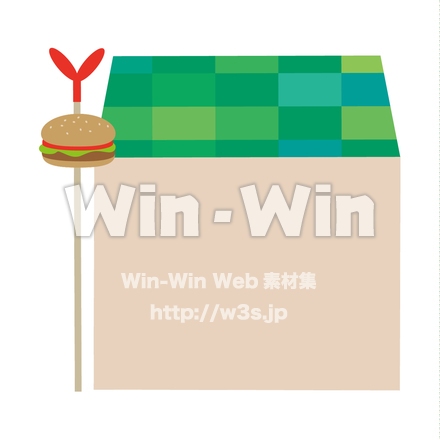 ハンバーガーショップのCG・イラスト素材 W-028535