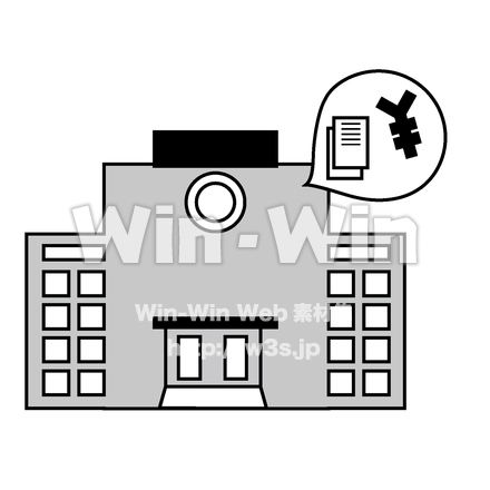 市役所アイコンのシルエット素材 W-028649