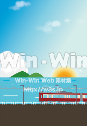 空と海と京急電鉄のCG・イラスト素材 W-028449