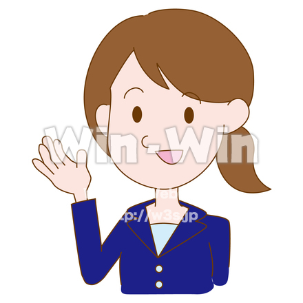 案内する女性のCG・イラスト素材 W-028127