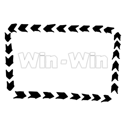 左回りのフレームのシルエット素材 W-028188