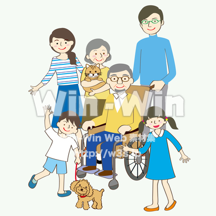 3世代家族のCG・イラスト素材 W-028266