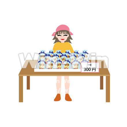 フリーマーケットをする人のCG・イラスト素材 W-028751