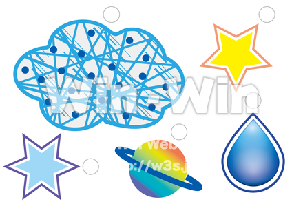 雲．ほしモビール のCG・イラスト素材 W-029721