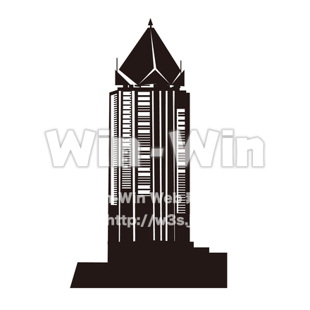 NEXT21（中央区役所）のシルエット素材 W-029042