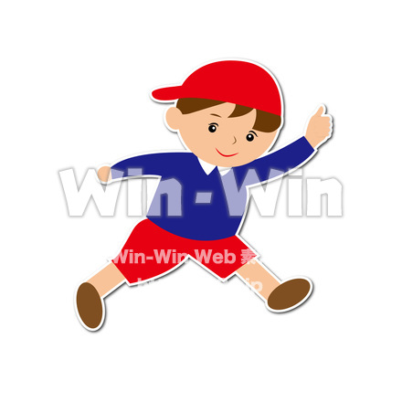 走っていく男の子（cs6）のCG・イラスト素材 W-029334