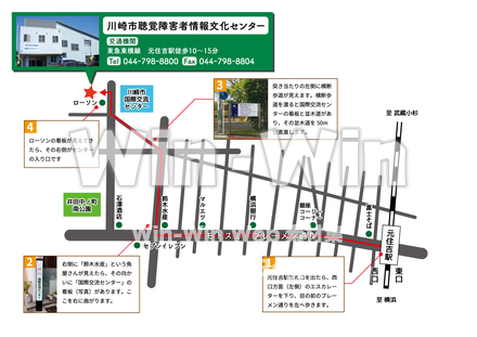川崎市聴覚障害者情報文化センター地図のCG・イラスト素材 W-028644
