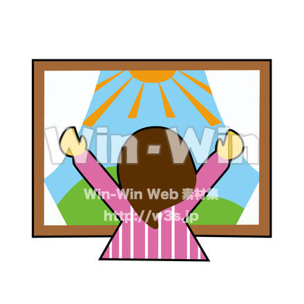 すっきりした目覚めのCG・イラスト素材 W-029519