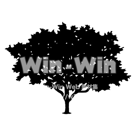 ニレの木のシルエット素材 W-028126