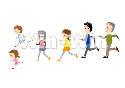 ジョギング家族のCG・イラスト素材 W-028781