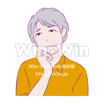 悩む女性のCG・イラスト素材 W-029767