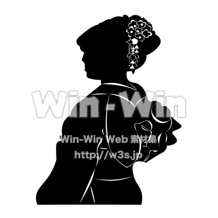 成人式のシルエット素材 W-029658