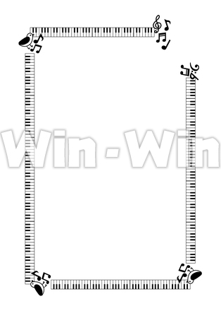 鍵盤パターンブラシのシルエット素材 W-028105
