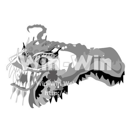 龍のシルエット素材 W-028612