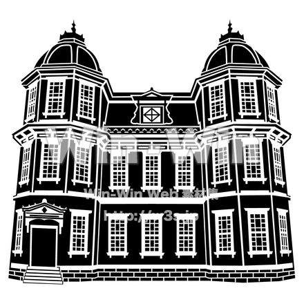 旧弘前市立図書館のシルエット素材 W-028285