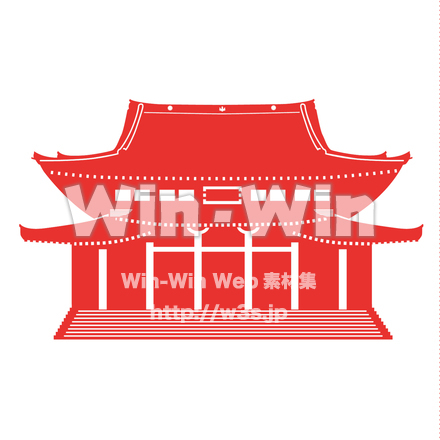 川崎大師　大本堂のシルエット素材 W-028457