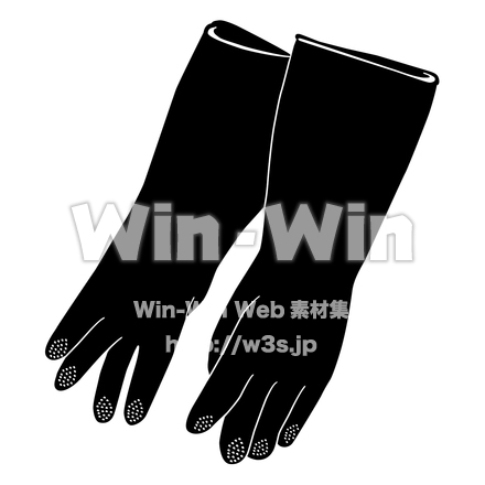 ゴム手袋のシルエット素材 W-028125