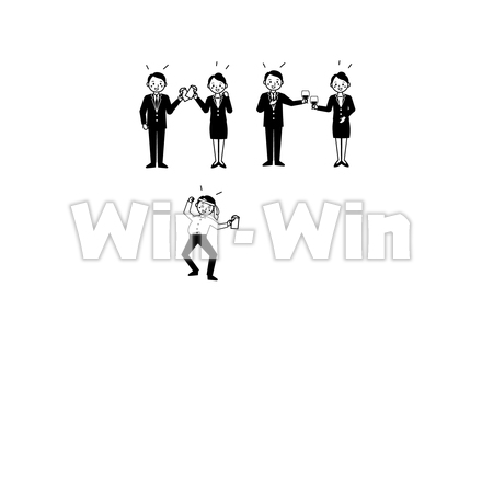 Coa指定シルエットサラリーマン（乾杯）のシルエット素材 W-029360