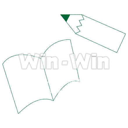 鉛筆とノートのシンプルなイラストのCG・イラスト素材 W-028641