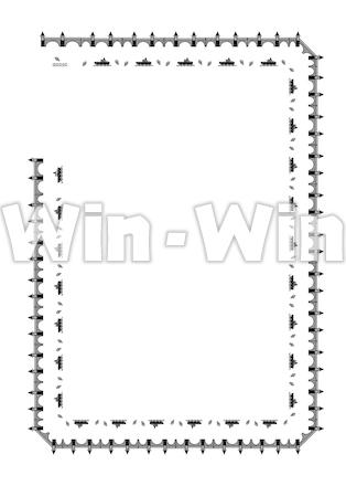 橋のパターンブラシのシルエット素材 W-028597