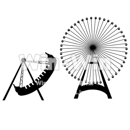 遊園地のシルエット素材 W-029820