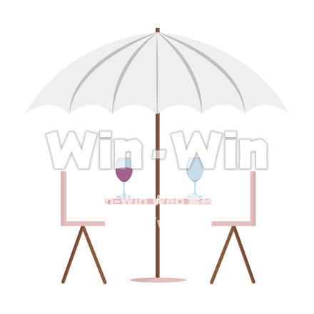 ガーデンテーブルセットのCG・イラスト素材 W-029470