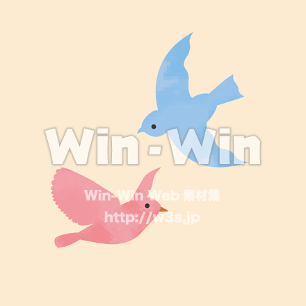 水彩色の鳥のCG・イラスト素材 W-028419