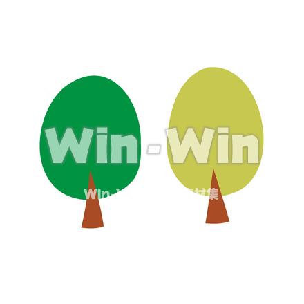 まるっこい木のCG・イラスト素材 W-029536