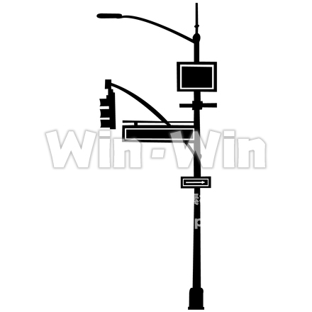 街灯のシルエット素材 W-028294