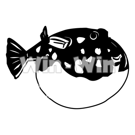 ふぐのシルエット素材 W-028787