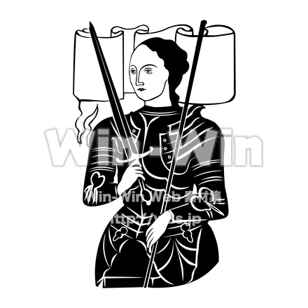 ジャンヌ・ダルクのシルエット素材 W-029784