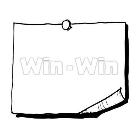 はり紙のシルエット素材 W-028812